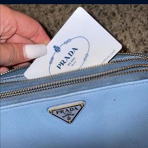 Baby blue Prada cross body, gently used